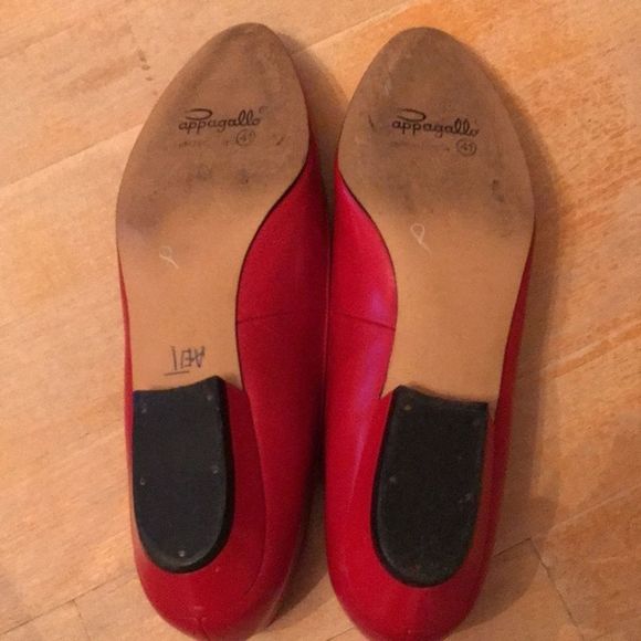 PAPPAGALLO Vintage Genuine Leather Red Flats - Picture 7 of 8